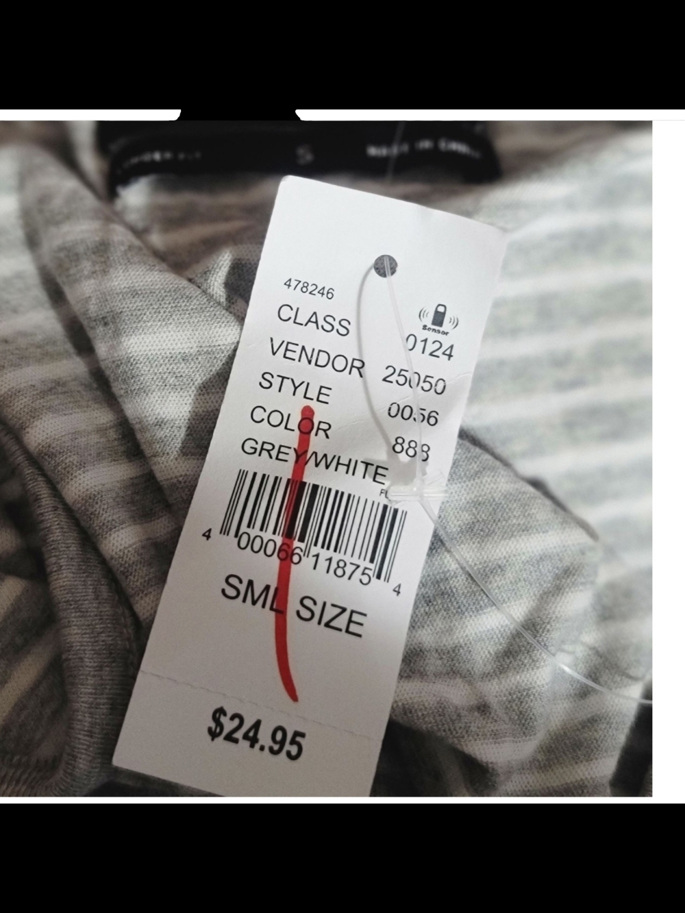 PacSun Men's Gray Stripe Scoop Neck Tank - Picture 3 of 5